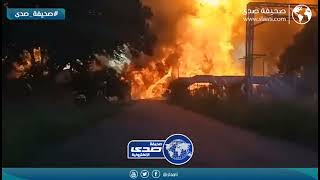 لقطات من إنفجار مروع لمصنع