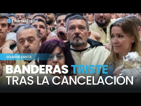 Antonio Banderas triste al ser cancelada la procesión de la cofradía en la que participa