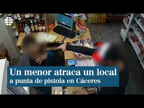 Detenido un menor por atracar a punta de pistola un comercio en Cáceres