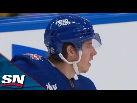Mitch Marner Pulls Off Cheeky Tip From Tough Angle To Extend Lead vs. Sharks