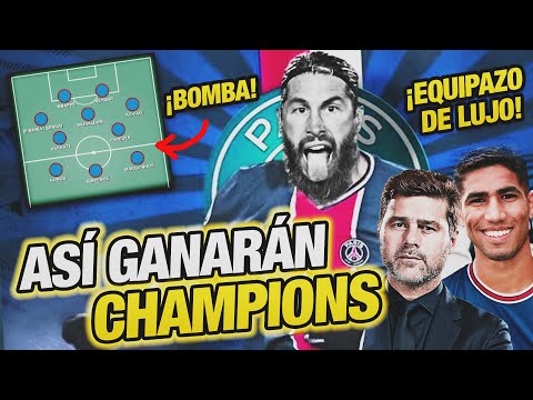 ¡BOMBA! Así Jugaría el INCREÍBLE ONCE del PSG con SERGIO RAMOS y sus FICHAJES 2021-22 (CR7)