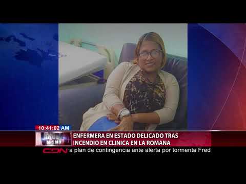Enfermera en estado delicado tras incendio en clínica en La Romana