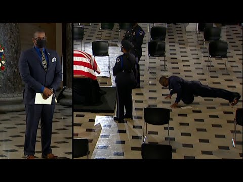 Ruth Bader Ginsburg’s Trainer Does Pushups at Her Casket