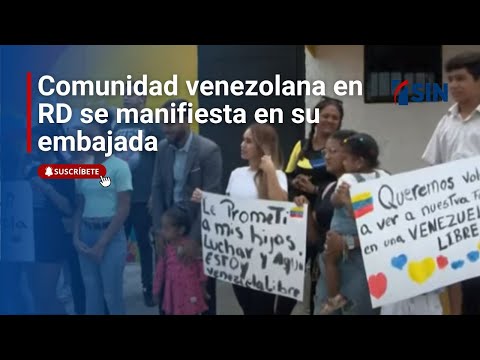 Comunidad venezolana en RD se manifiesta en su embajada