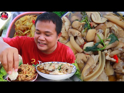 แกงเห็ดระโงกซดน้ำฮ้อนๆ-ตำแตงจิ แกงเห็ดระโงกซดน้ำฮ้อนๆ-ตำแตงจิ