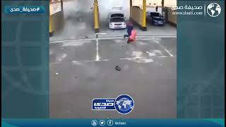 لحظة وفاة عامل محطة