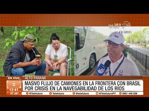 Masivo flujo de camiones en la frontera con Brasil