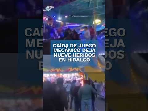 Cae juego mecánico en Feria en Pachuca, Hidalgo #shorts