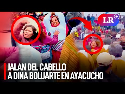 Dos ciudadanas JALARON de los CABELLOS a presidenta DINA BOLUARTE en AYACUCHO: DINA ASESINA | #LR