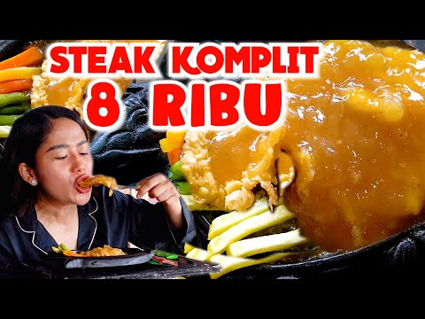 REVIEW GRATIS!!! MASUK PEDALAMAN DEMI STEAK VIRAL KOMPLIT HANYA 8 RIBUAN!!!