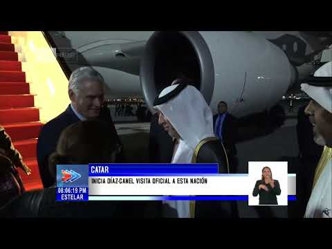 Arribó presidente de Cuba a Qatar en visita oficial