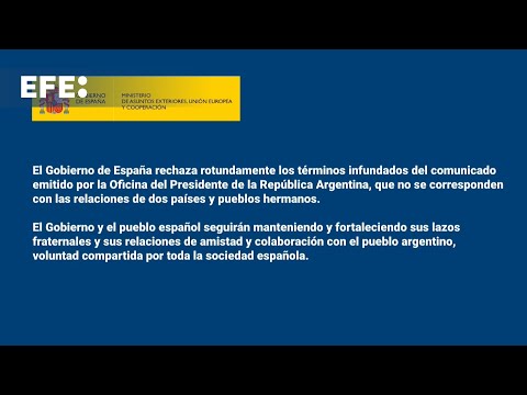 Espanha rechaça “categoricamente” críticas da presidência argentina a Pedro Sánchez