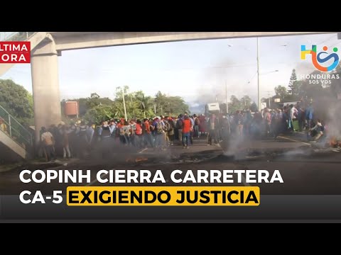 COPINH cierra carretera CA-5 exigiendo justicia para ambientalista Juan López