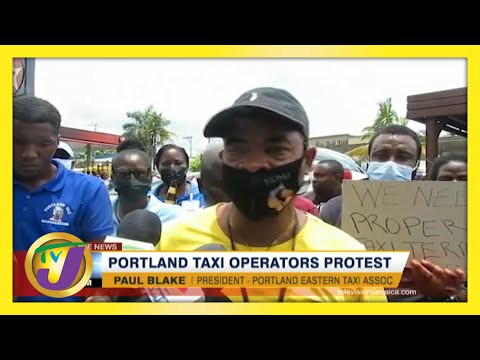 Taxi Operators Protest in Portland Jamaica | TVJ News - June 8 2021