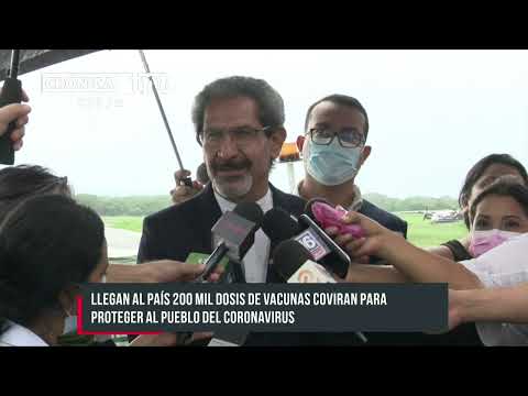 Nicaragua recibe de Irán 200 mil dosis de Vacunas Covirán