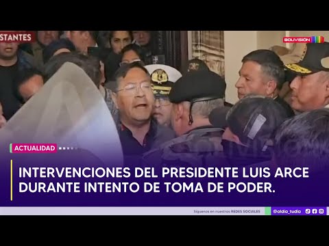 Las intervenciones del presidente Luis Arce frente al intento de golpe militar