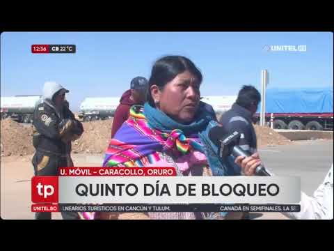 06072024 QUINTO DÍA DE BLOQUEO EN CARACOLLO - ORURO UNITEL