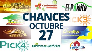 Resultados del Chance del Martes 27 de Octubre de 2020 | Loterías ????????????????