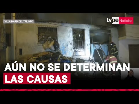 Villa María del Triunfo: incendio destruyó una vivienda que era utilizada como almacén de reciclaje