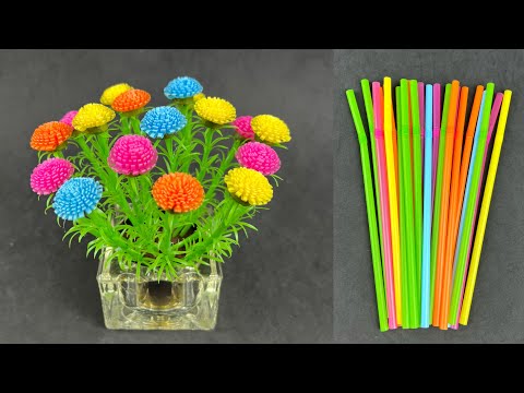 DIYFlowerfromPlasticStraws