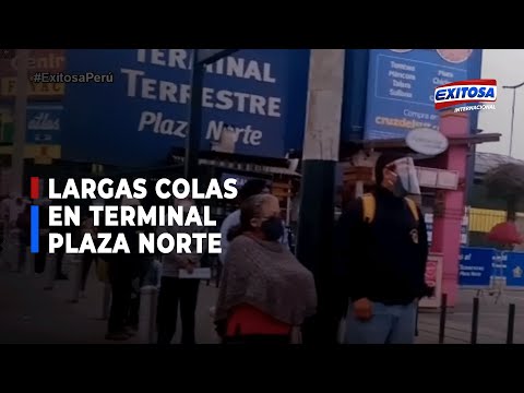 Largas colas en terminal de Plaza Norte ante reanudación de viajes interprovinciales