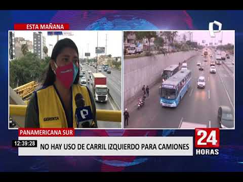 Panamericana Sur: continúa retorno de vehículos en día sin carril preferencial