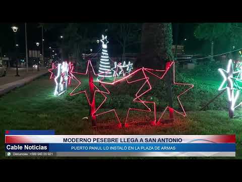 15 DIC 2022 Panul trajo a la plaza de San Antonio moderno pesebre navideño led