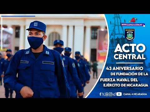 Comandante Daniel y Compañera Rosario en el 43 aniversario de la Fuerza Naval de Nicaragua