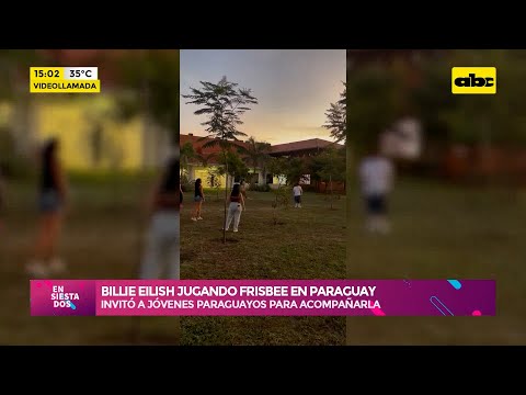Billie Eilish jugando frisbee en Paraguay