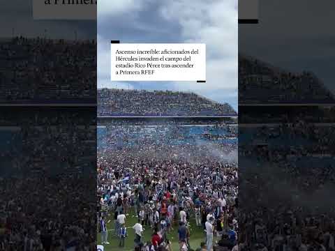 Aficionados del Hércules invaden el campo del estadio Rico Pérez tras ascender a Primera RFEF