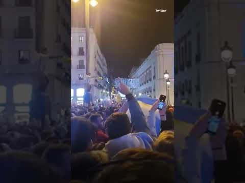 Celebración madrileña de la victoria de Argentina en el Mundial