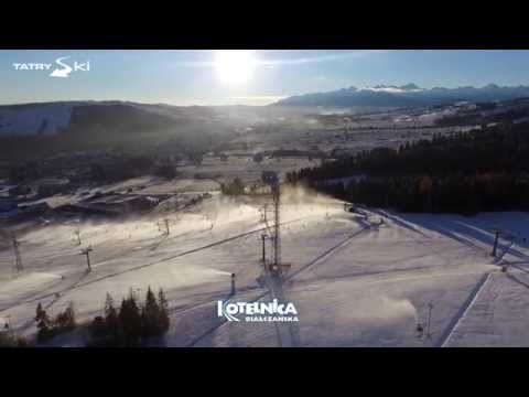 thumbnail Snowing at Kotelnica Białczańska slopes - bird’s eye view