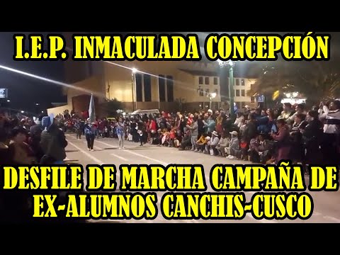 ASI DESFILARON LOS EX-ALUMNOS DEL COLEGIO INMACULADA CONCEPCIÓN DE CANCHIS SICUNI CUSCO..