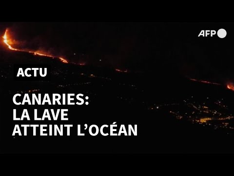 La lave du volcan aux Canaries atteint l'océan, craintes de gaz toxiques | AFP