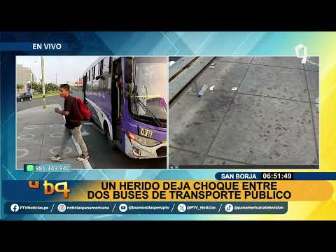 BDP EN VIVO Dos buses chocan en San Borja
