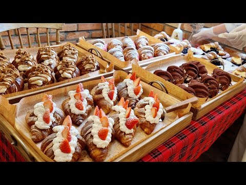 망원동에서 프랑스를 느껴보세요! 보자마자 먹고싶게 만드는 역대급 크로와상 / Making croissants using french dough - Korean street food