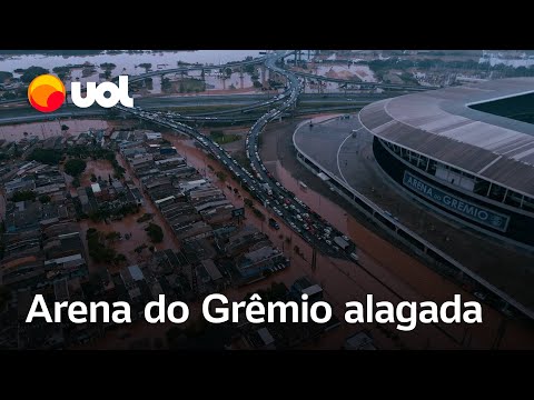Enchente em Porto Alegre invade gramado da Arena do Grêmio