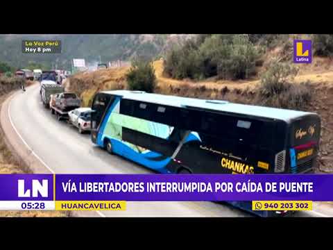 Puente cayó, deteniendo transportes en Huancavelica.