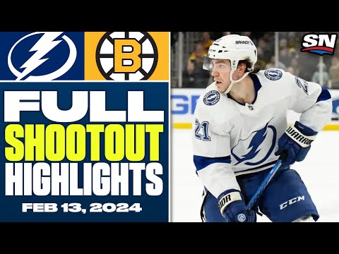 Tampa Bay Lightning at Boston Bruins | FULL Shootout Highlights - February 13, 2024