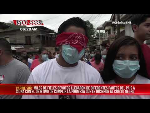 Católicos se desbordaron en la procesión del Cristo Negro en Siuna - Nicaragua