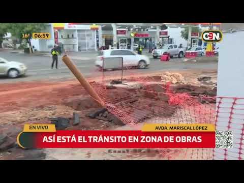 Demoras en las obras de la ESSAP sobre la Avenida Mariscal López
