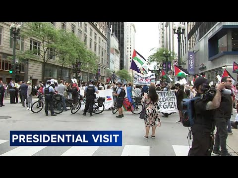 Protest outside Biden's Chicago fundraiser