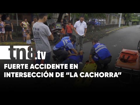 Repartidor provoca fuerte accidente en intersección de Managua