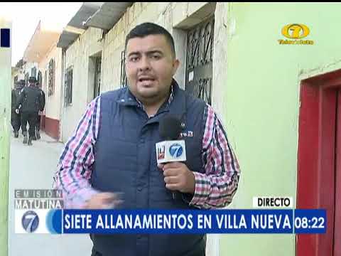 Siete allanamientos contra extorsionistas en Villa Nueva