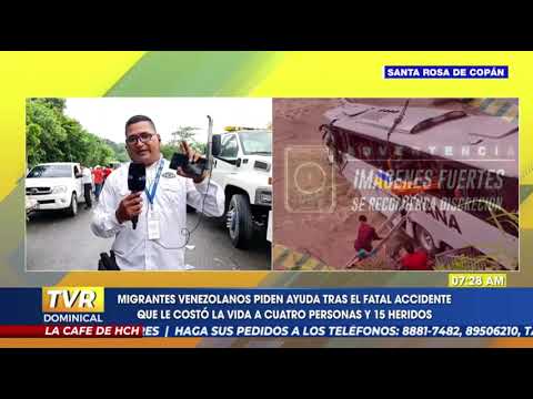 Cuatro muertos y 15 heridos deja un fatal accidente de bus cargado de migrantes en Copán