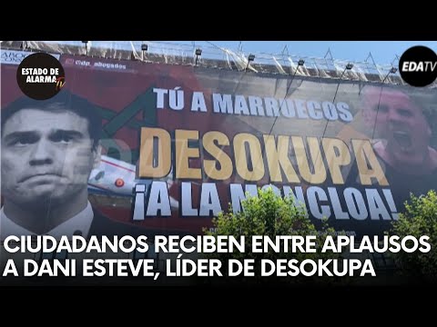 CIUDADANOS madrileños reciben entre aplausos a Dani ESTEVE, líder de DESOKUPA apoyando su nueva LONA