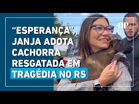 Janja adota cachorra resgatada no Rio Grande do Sul: 'Essa é a Esperança'