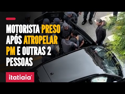 HOMEM ATROPELA POLICIAL EM RUA DE SÃO PAULO E ACABA PRESO