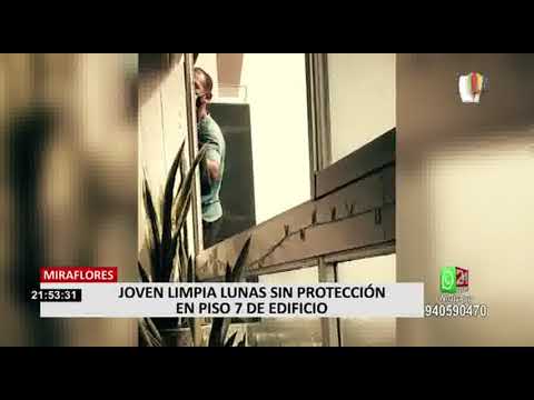 Miraflores: multan a dueña de departamento por hombre que limpiaba sus ventanas sin arnés