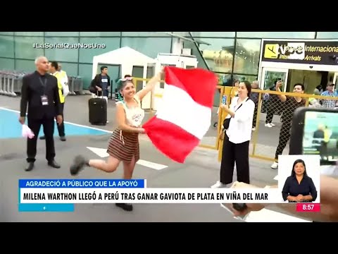 Milena Warthon llega a Lima tras victoria en Viña del Mar